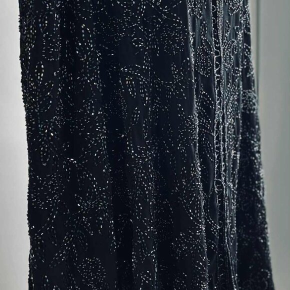 Milano Black & Iridescent Botanical Hand-Beaded Evening Jacket – US 2X - Picture 3 of 15